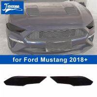 JIXIAN เคสตกแต่งแผ่นเรืองแสงไฟหน้ารถสีดำควันสำหรับ Ford Mustang 2018 2019 2020 2021 2022 2023ขึ้น