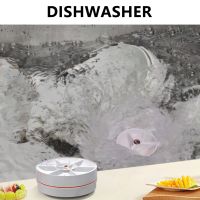 Mini Turbo Dishwasher 18W Portable Ultrasonic Dish Washer 2 Modes Wireless Dishwasher Bowl Washing Machine for Household Kitchen