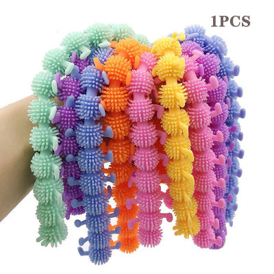 16 Knots Worm Squishy Fidget Toy Tangle Stretchy Strings Worm Monkey Noodles Therapy Set Anti-Stress Squeeze Toys for Autism Kid