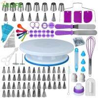 Pastry Turntable Kit 137Pcs Baking Tools Accessories Piping Bag Set Piping Nozzle Rotating Stand Cake Decorating Tools Kit