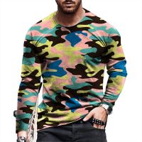 【Hot】 Camiseta De Manga Larga Para Hombre Tops De Primavera Y Otoño Nueva Tendencia ทางการ Patrón De Moda Camisa De Cuello Alto De Navegación 2021