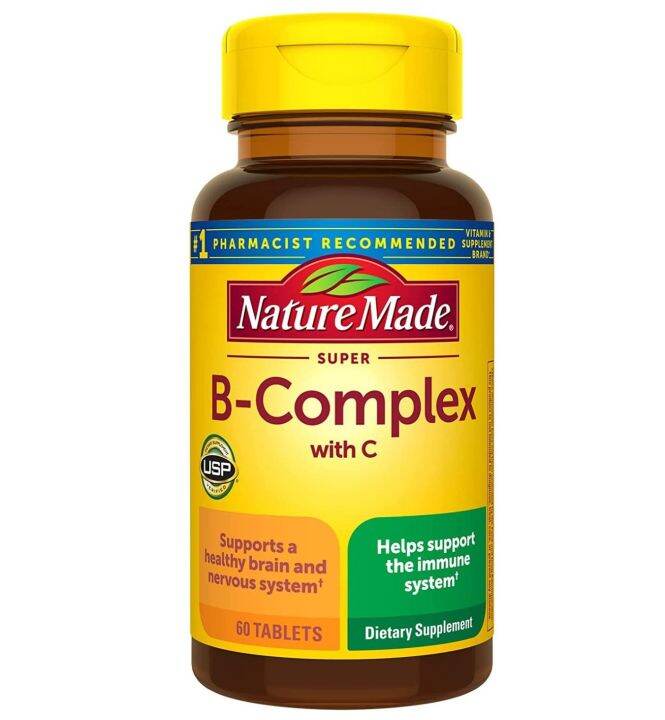 วิตามินบีรวม Nature Made Super B Complex With Vitamin C And Folic Acid ...