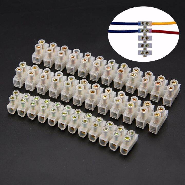 BBYES 3pcs New 12 Way Barrier Screw Terminal Block Wire Connector Strip