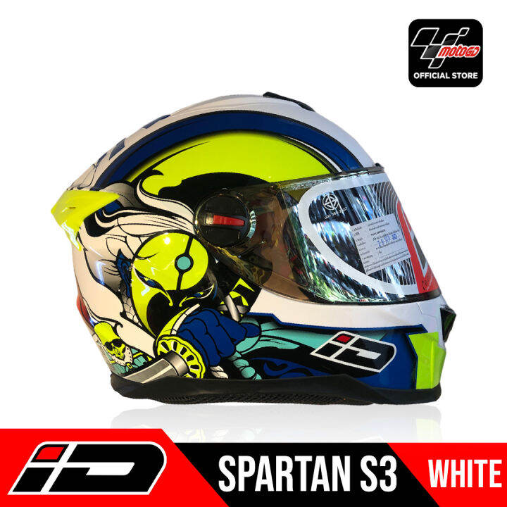 ID HELMET SPARTAN S3 FULL FACE HELMET (WHITE) Lazada PH