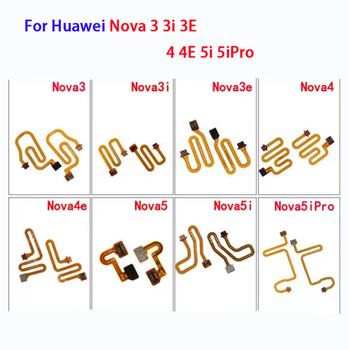 ปุ่มโฮมตัวเชื่อมต่อเซ็นเซอร์ Id ลายนิ้วมือสัมผัสสายเคเบิ้ลยืดหยุ่นสำหรับ Huawei Nova 3 3E 3i 4 4E 5i Pro