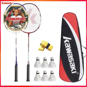 Original Kawasaki Red Color Superlight badminton racket Full Carbon  Badminton Racket Raquette Badminton Strung With grip RED-7