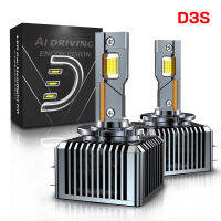 2ชิ้นหลอดไฟหน้า D3S ไฟรถแอลอีดีซ่อน D1S D4S 12000LM 110วัตต์สองด้าน6500K ปลั๊กแอนด์เพลย์สีขาวกระจายพุ่งหัวได้อย่างรวดเร็ว