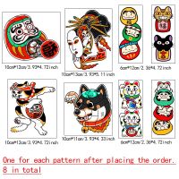 A Set Of 8 Chinese Style Retro Cat Cute Cartoon Punk Tattoo Stickers Waterproof Long Lasting Durable  Realistic Stickers