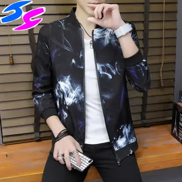 Flower Embroidered Flocking Jacket Men Women Streetwear Varsity