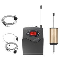 2X Wireless Microphone System,Wireless Microphone Set with Headset &amp; Lavalier Lapel Mics Beltpack Transmitter Receiver