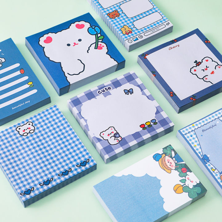 bear-sticky-notes-นักเรียนการ์ตูนน่ารัก-n-times-โพสต์ข้อความและบันทึกช่วยเตือน-yrrey