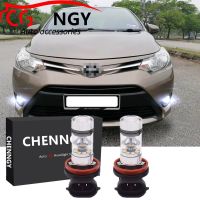 ชุดหลอดไฟตัดหมอก LED 9-32V สีขาว สําหรับ TOYOTA VIOS gen3 2013 2014 2015 2016 -2018- 6000K (1 คู่)