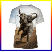 Nakakatawa Elephant T-shirt สัตว์พิมพ์ 3 มิติสตรีทแวร์ผู้ชายผู้หญิงสบาย ๆ แฟชั่นพลัสขนาดเสื้อยืดเด็กหญิงเสื้อยืดเสื้อผ้าด้านบน XS-5XL