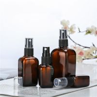 10ML-100ML Square Mini Perfume Spray Bottle Dark Brown Refillable Portable Glass Split Bottle Travel Cosmetic Container With Cap Travel Size Bottles C