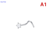 ?【Lowest price】SUTAI ห่วงเจาะจมูกแบบสกรูด้านบนสำหรับเจาะจมูกแหวนเหล็กสำหรับผ่าตัดใน316L