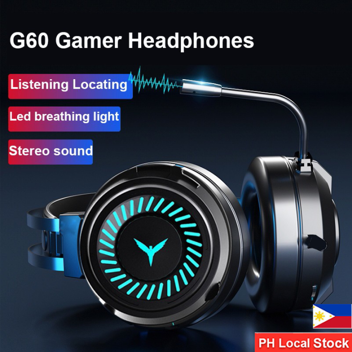 【Local Stock】G60 PUBG Gaming Headphones LED Wired Headset With