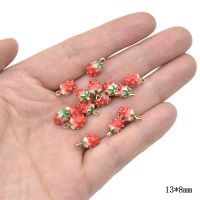 Accessories simulation resin strawberry fruit pendant earrings lovely mini key pendant diy craft materials