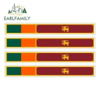 Earlfamily 13Cm X 1.7Cm 4ชิ้นรถมอเตอร์ไซด์สติ๊กเกอร์ธงแข่งรูปลอกกันน้ำจักรยาน Moto ปรับแต่งศรีลังกาสติกเกอร์รถ