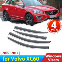 2009รถ Windows Visors สำหรับ Volvo XC60 I 2017 ~ 2016 2010อุปกรณ์เสริม Deflectors Rain Eyebrow Guards Sun Visor ควันกระจก