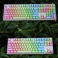 J60A Keys Side-Printed Keycaps Thick PBT Backlit Gradient Keycaps OEM Profile for Mechanical Keyboard Cherry MX