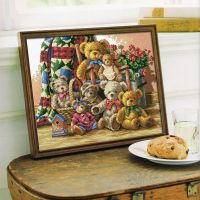 【CC】 club cross stitch package animal toys 18ct cartoon white cloth kit embroider handmade needlework