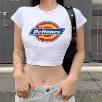 Deftones Band 2000S Streetwear 90S เสื้อเอวลอยหญิงเสื้อยืดมังงะกราฟิกน่ารัก