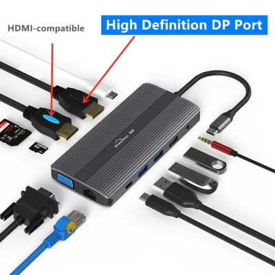 Bluendless Multiple ports hub usb 3.0 hub usb c docking station usb c 3.1 Type C hub for hub with DP HDMI RJ45 adapter