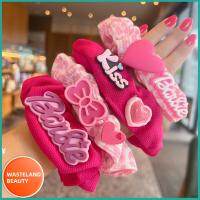 WASTELAND BEAUTY สีทึบทึบ ตุ๊กตาบาร์บี้ scrunchie อีลาสติก แฟชั่นสำหรับผู้หญิง ยางรัดผม ที่มัดผม อุปกรณ์เสริมผม เชือกมัดผม สำหรับผู้หญิง