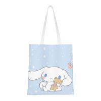 ถุงผ้าฝ้ายชอปปิ้งถุง Tas Jinjing Kanvas Cinnamoroll,กระเป๋าชายหาด,Kado Ulang Tahun | ถุงช้อปปิ้งนำมาใช้ใหม่ในครัว,กระเป๋าหนังสือ