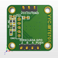 MT6701แม่เหล็ก Pengekod Induksi Sudut Pengukuran เซ็นเซอร์ Modul 14bit Berketatan Tinggi Boleh Menggantikan AS5600