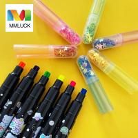 MMLUCK ปากกาทำรายงานด้วยมือหมึกสีกราฟฟิตี,ปากกาเขียนขอบปากกาปากกาเน้นข้อความรูปดาวปากกาเรืองแสงศิลปะปากกามาร์กเกอร์เรืองแสงสี