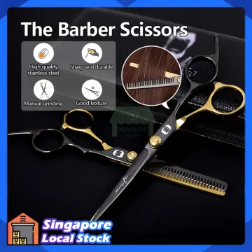 Professional Japan 4cr 6 inch Black cut hair scissors haircut