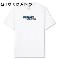 GIORDANO Men Geto2.Net Series T-Shirts Summer Fashion Print Tshirts Short Sleeve Crewneck 100% Cotton Casual Tee 91093132