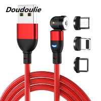 Doulie เครื่องชาร์จสายสำหรับ iPhone ยูเอสบีแม่เหล็กองศาหมุนได้สององศาชนิด C USB C สายเคเบิลสำหรับ Xiaomi แม่เหล็กไมโคร USB สายพ่วง