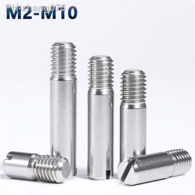 5pcs M2 M2.5 M3 M4 M5 M6 M8 M10 Slotted Cylindrical Pin Dowel Male Thread Locating Pin 304 Stainless Steel Length 5-50mm
