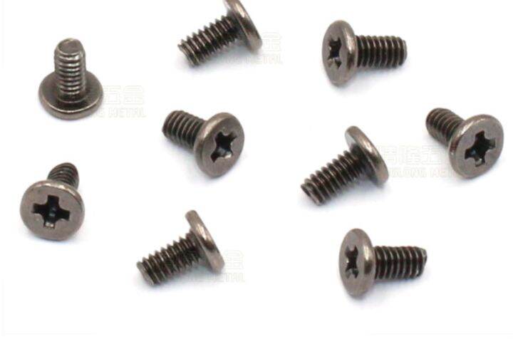 hardware-fasteners-notebook-screw-flat-thin-head-cm2-x-4-head-4-0-teeth-self-locking-screw-hardening-black-nickel