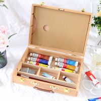 Oil Paint Suitcase Artist Wooden Table Box Easel Painting Box Portable Desktop Sketch Painting Hardware Art Supplies Gift Kids