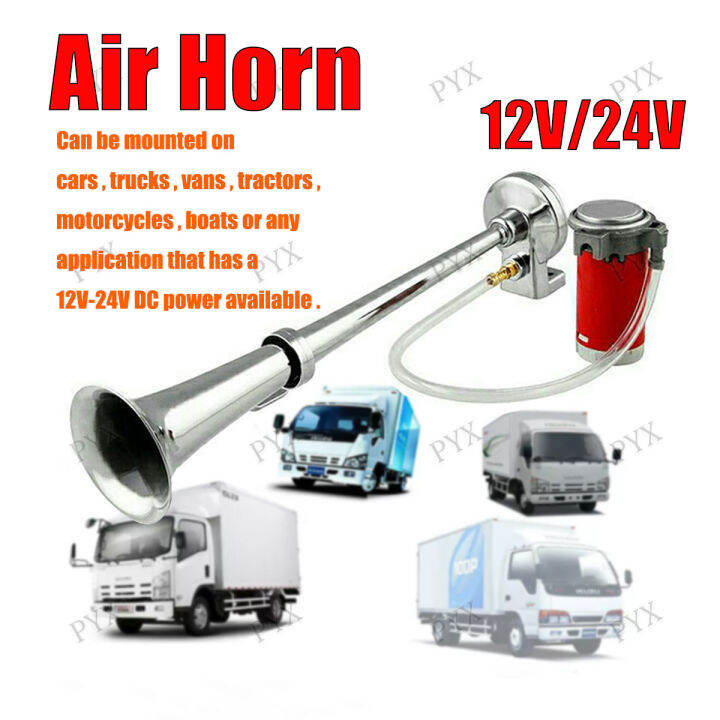 17 Inch 12V 24V 300DB Car Truck Universal Single Trumpet Air Horn With