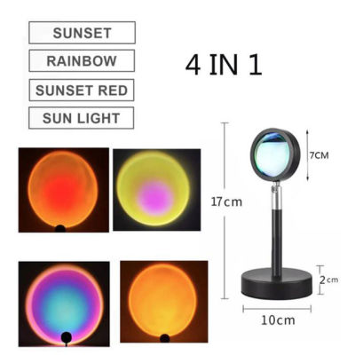 Original Sunset Projection Lamp,360° Atmosphere Rainbow Lamp Night Light for Bedroom Living Room Party Bar Photography LED Light
