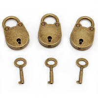 วินเทจเก่าโบราณสไตล์มินิ Archaize Padlocks สำหรับล็อคกุญแจด้วยสำหรับกุญแจ (Lot