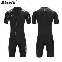 ฤดูใบไม้ผลิ Wetsuit ผู้ชาย 3mm Neoprene แขนสั้นดำน้ำสวมใส่ซิปด้านหน้า