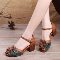 Mules Shoes High heel slippers For Women Vintage Mary Janes Ladies Shoes Korea Mules Women For Women Mules Sandals SH-120724