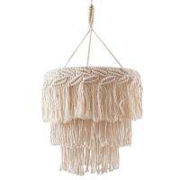 Boho Lamp Shade Handmade Woven Macrame Pendant Light Shade Cotton Rope Light Shade Elegant Decorative Home Decor for Balcony Hotel Dining Room Bar Storehouse Cafe Bedroom imaginative