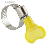 ◊ஐ◇ Free shipping 10pcs Adjustable Handle Yellow Type Hose Clamps with handle304 Stainless steel hose Clamp Hoop Pipe Clips