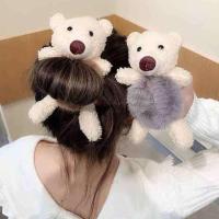 New Korean Ins Women Girls Fashion Cute Simple Plush Bear Rabbits Hair Bands / Ponytail Hair Rope Tie Decorate Elastic Hair Bands Headband / Fashion Scrunchie Hair Accessories