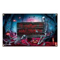Happy Halloween Decorations Banner Halloween Funny Backdrop Scary Sign 72.83*43.31in Background Cloth Ghost Hangings for Indoor/Outdoor welcoming