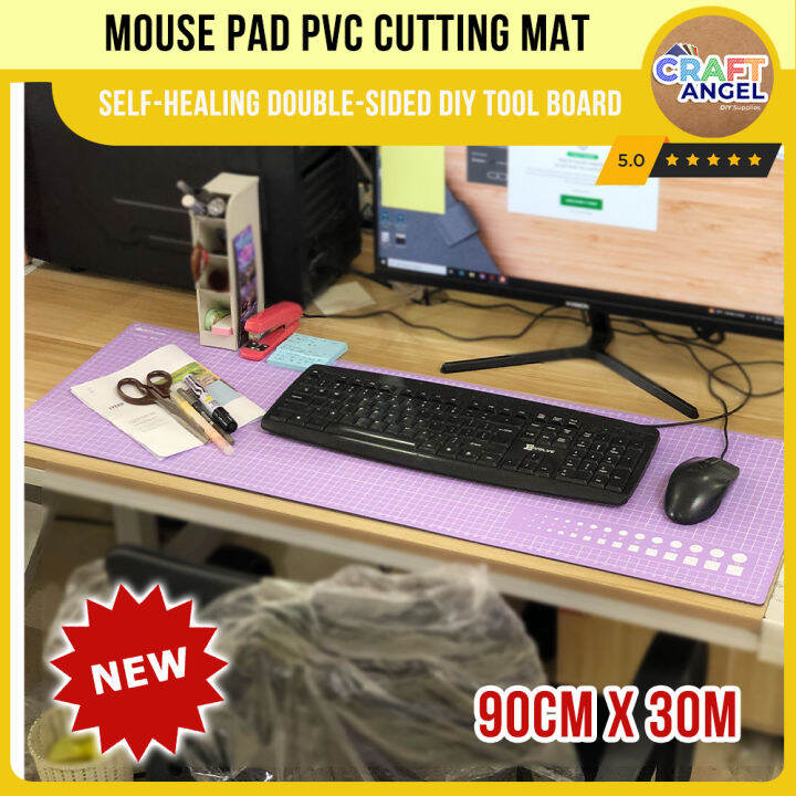 PVC SelfHealing Cutting Mat Mouse Pad 90x30cm Doublesided Desktop Mat