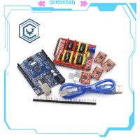 【สีเทา】เครื่องปริ้นเตอร์3D เครื่องแกะสลัก V3ป้องกัน CNC + 4ชิ้นบอร์ดสำหรับ Arduino ขยายไดรเวอร์ A4988 + R3 UNO พร้อมสาย USB