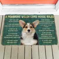 bjh﹍۞✟  house rules Pembroke Welsh dog Doormat Non Door Floor Mats Porch