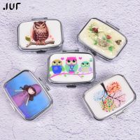 【CW】✱  random Metal Pill box Folding pill case container for Medicines Organizer colorful Splitters